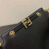 Fendi Women Touch Leather Bag with A Metal FF Clasp-black (1)