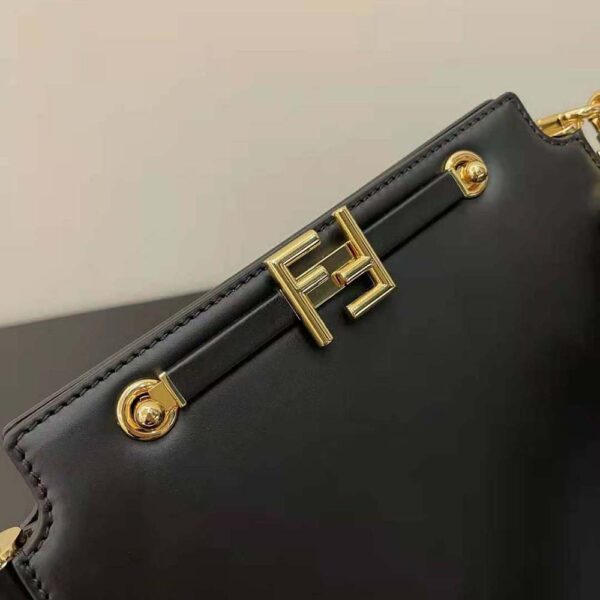 Fendi Women Touch Leather Bag with A Metal FF Clasp-black (6)