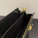 Fendi Women Touch Leather Bag with A Metal FF Clasp-Black - Image 8