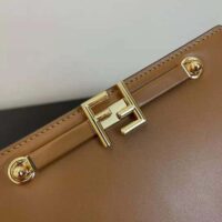 Fendi Women Touch Leather Bag with A Metal FF Clasp-brown (1)