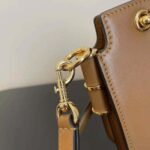 Fendi Women Touch Leather Bag with A Metal FF Clasp-Brown - immagine 6