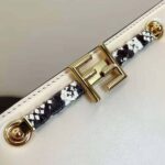 Fendi Women Touch White Leather Bag with Metal FF Clasp - immagine 6