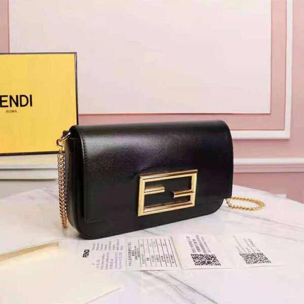 Fendi Women Wallet on Chain with Pouches Leather Mini-Bag-Black (3)