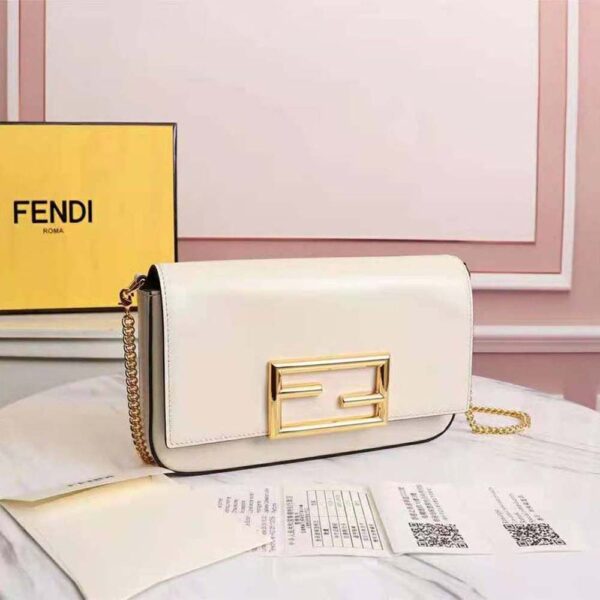 Fendi Women Wallet on Chain with Pouches Leather Mini-Bag-white (3)