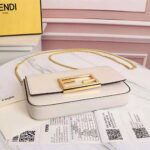 Fendi Women Wallet on Chain with Pouches Leather Mini-Bag-White - Image 6