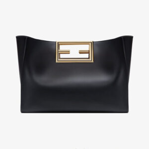 Fendi Women Way Medium Made of Camellia-Colored Leather Bag-black