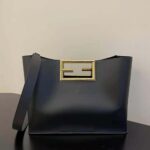 Fendi Women Way Medium Made of Camellia-Colored Leather Bag-Black - Image 3