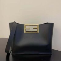 Fendi Women Way Medium Made of Camellia-Colored Leather Bag-black (1)