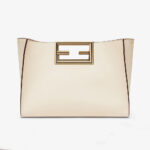 Fendi Women Way Medium Made of Camellia-Colored Leather Bag-White