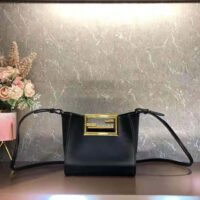 Fendi Women Way Small Made of Camellia-Colored Leather Bag-black (10)