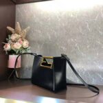 Fendi Women Way Small Made of Camellia-Colored Leather Bag-Black - Image 5