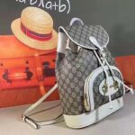 Gucci GG Unisex Gucci 1955 Horsebit Backpack White/Ebony Supreme Canvas – Bild 3