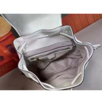 Gucci GG Unisex Gucci 1955 Horsebit Backpack WhiteEbony Supreme Canvas (4)