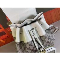Gucci GG Unisex Gucci 1955 Horsebit Backpack WhiteEbony Supreme Canvas (4)