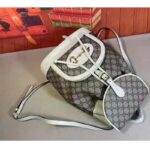 Gucci GG Unisex Gucci 1955 Horsebit Backpack White/Ebony Supreme Canvas – Bild 4