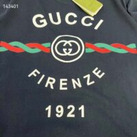 Gucci GG Women Cotton Jersey ‘Gucci Firenze 1921’ T-Shirt Crewneck Oversize Fit (12)