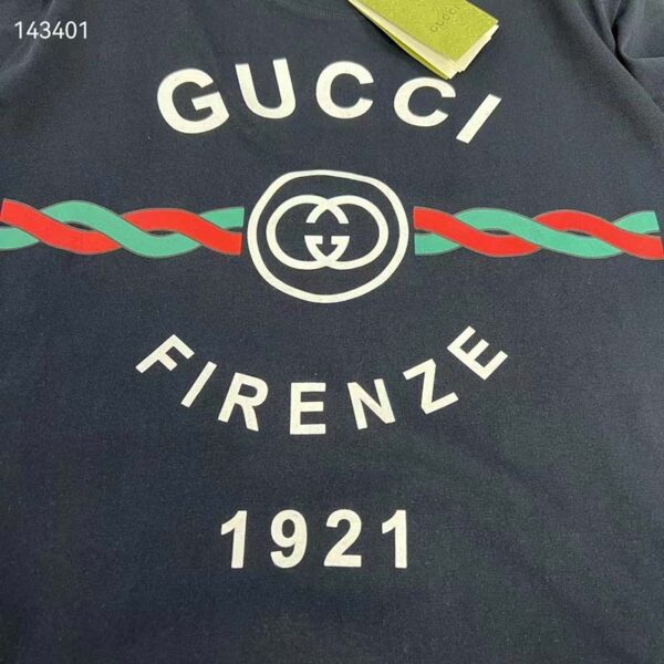 Gucci GG Women Cotton Jersey ‘Gucci Firenze 1921’ T-Shirt Crewneck Oversize Fit (1)