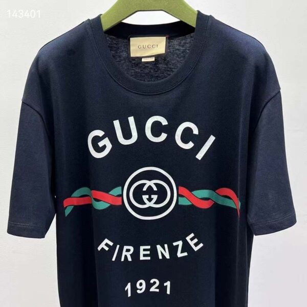 Gucci GG Women Cotton Jersey ‘Gucci Firenze 1921’ T-Shirt Crewneck Oversize Fit (4)