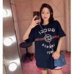 Gucci GG Women Cotton Jersey 'Gucci Firenze 1921' T-Shirt Crewneck Oversize Fit - Imagen 12