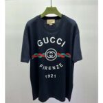 Gucci GG Women Cotton Jersey 'Gucci Firenze 1921' T-Shirt Crewneck Oversize Fit - Imagen 2