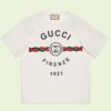 Gucci GG Women Cotton Jersey 'Gucci Firenze 1921' White T-Shirt Crewneck Oversize Fit