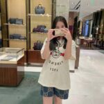 Gucci GG Women Cotton Jersey 'Gucci Firenze 1921' White T-Shirt Crewneck Oversize Fit - Image 11