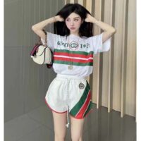 Gucci GG Women Cotton T-Shirt White Cotton Jersey Crewneck Oversize Fit (13)