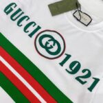 Gucci GG Men Cotton T-Shirt White Cotton Jersey Crewneck Oversize Fit - Bild 6