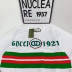 Gucci GG Men Cotton T-Shirt White Cotton Jersey Crewneck Oversize Fit - Bild 5