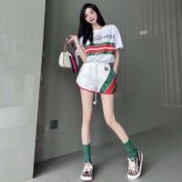 Gucci GG Women Cotton T-Shirt White Cotton Jersey Crewneck Oversize Fit (13)