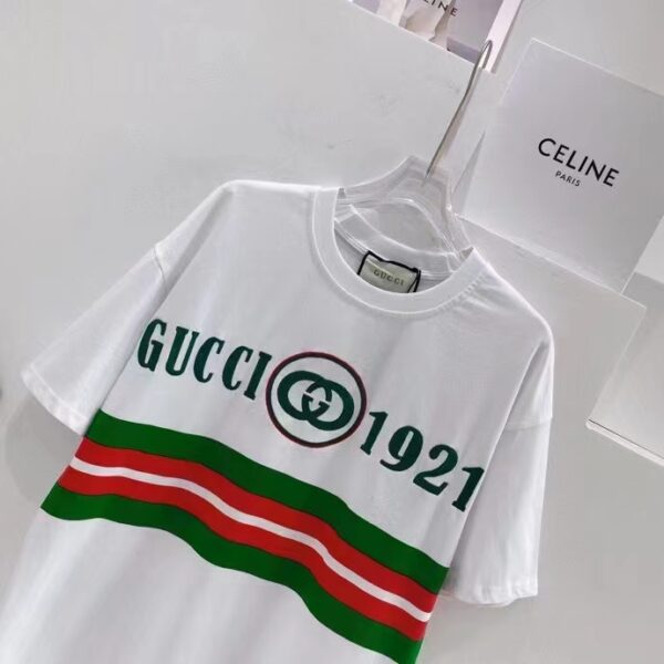 Gucci GG Women Cotton T-Shirt White Cotton Jersey Crewneck Oversize Fit (7)