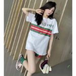 Gucci GG Women Cotton T-Shirt White Cotton Jersey Crewneck Oversize Fit - Image 16