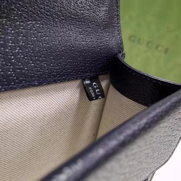 Gucci Unisex Dionysus Small GG Shoulder Bag Beige Blue GG Supreme Canvas (6)