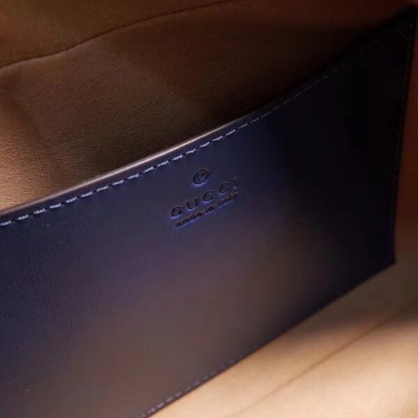 Gucci Unisex GG Marmont Matelassé Shoulder Bag Blue Matelassé Leather Double G (2)
