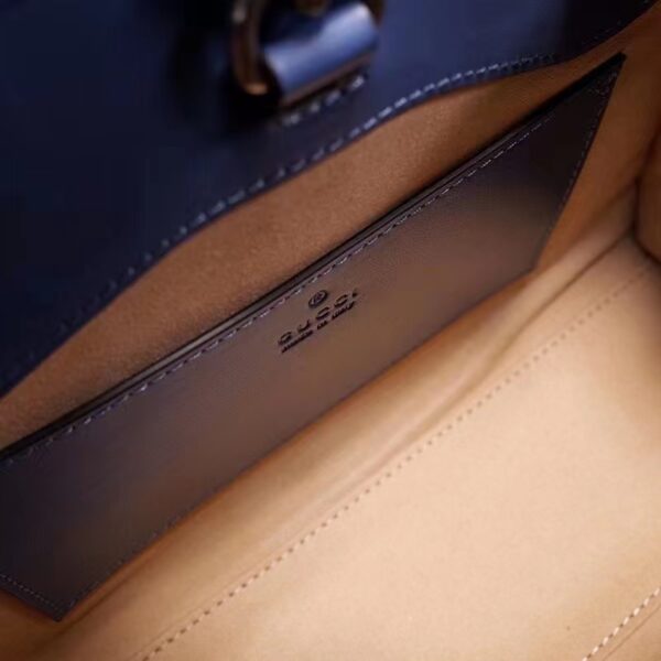 Gucci Unisex GG Marmont Medium Matelassé Leather Blue Bag Double G (5)