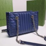 Gucci Unisex GG Marmont Medium Matelassé Leather Blue Bag Double G - Image 6