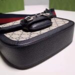 Gucci Women Horsebit 1955 GG Mini Bag Beige Blue GG Supreme Canvas - Bild 6