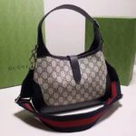 Gucci Unisex Jackie 1961 Small GG Shoulder Bag Beige Blue GG Supreme Canvas - immagine 5