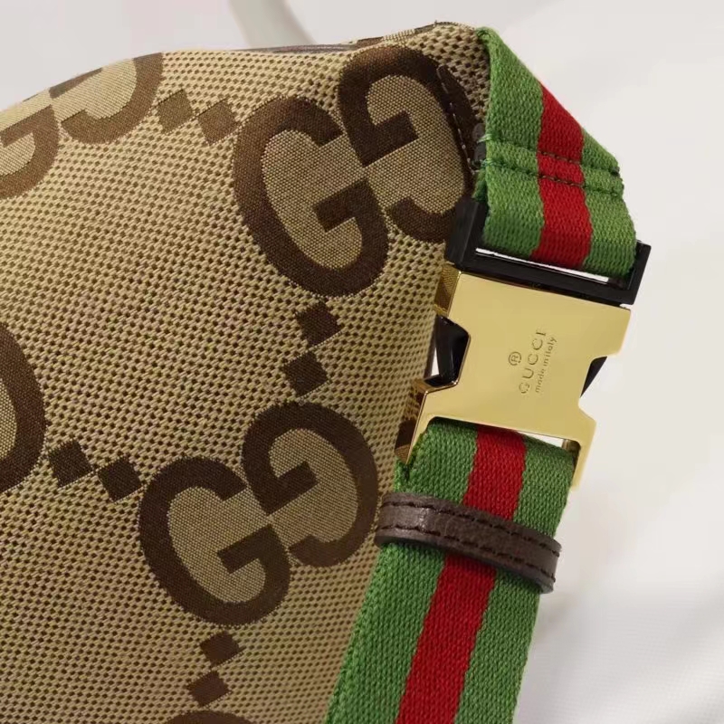 Jumbo GG belt bag in camel and ebony GG canvas