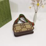 Gucci Unisex Jumbo GG Mini Bag Camel Ebony Canvas Double G - Bild 4