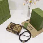 Gucci Unisex Jumbo GG Mini Bag Camel Ebony Jumbo GG Canvas - Image 7