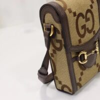 Gucci Unisex Jumbo GG Mini Bag Camel Ebony Jumbo GG Canvas (8)