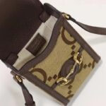 Gucci Unisex Jumbo GG Mini Bag Camel Ebony Jumbo GG Canvas - Image 9