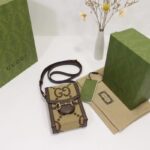Gucci Unisex Jumbo GG Mini Bag Camel Ebony Jumbo GG Canvas - Image 5