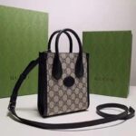 Gucci Unisex Mini Tote Bag Interlocking G Beige Blue GG Supreme Canvas - Bild 3