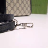 Gucci Unisex Mini Tote Bag Interlocking G Beige Blue GG Supreme Canvas (9)