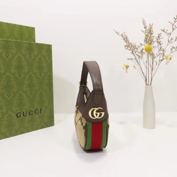 Gucci Unisex Ophidia Jumbo GG Mini Bag Camel Ebony Canvas Double G (2)