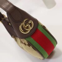 Gucci Unisex Ophidia Jumbo GG Mini Bag Camel Ebony Canvas Double G (5)
