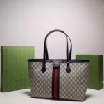 Gucci Unisex Ophidia Medium GG Tote Beige Blue GG Supreme Canvas - Bild 2