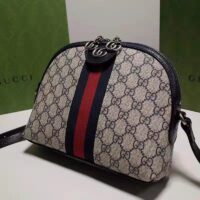 Gucci Unisex Ophidia Small GG Shoulder Bag Beige Blue GG Supreme Canvas (3)